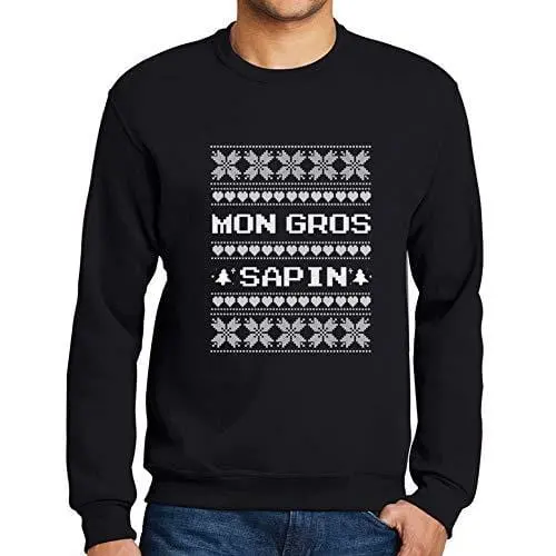 Ultrabasic - Homme Graphique Mon Gros Sapin Sweatshirt Action De Grâces Xmas Cadeau Idées Tee Noir Profond 1