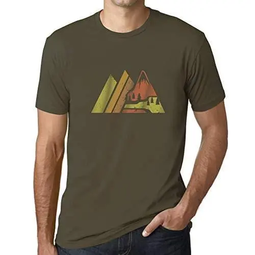 Ultrabasic - Homme Graphique Montagne Rétro Écran Impression De Lettre Tee Shirt Cadeau Army 1