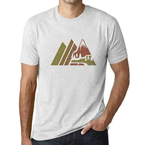 Ultrabasic - Homme Graphique Montagne Rétro Écran Impression De Lettre Tee Shirt Cadeau Blanc Chiné 1