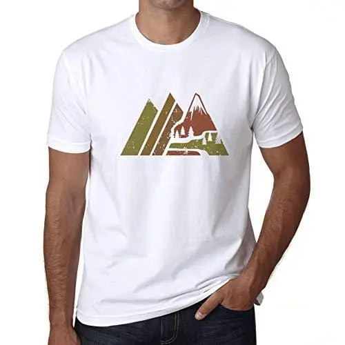 Ultrabasic - Homme Graphique Montagne Rétro Écran Impression De Lettre Tee Shirt Cadeau Blanco 1