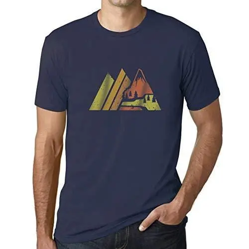 Ultrabasic - Homme Graphique Montagne Rétro Écran Impression De Lettre Tee Shirt Cadeau French Marine 1