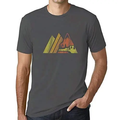 Ultrabasic - Homme Graphique Montagne Rétro Écran Impression De Lettre Tee Shirt Cadeau Gris Souris 1