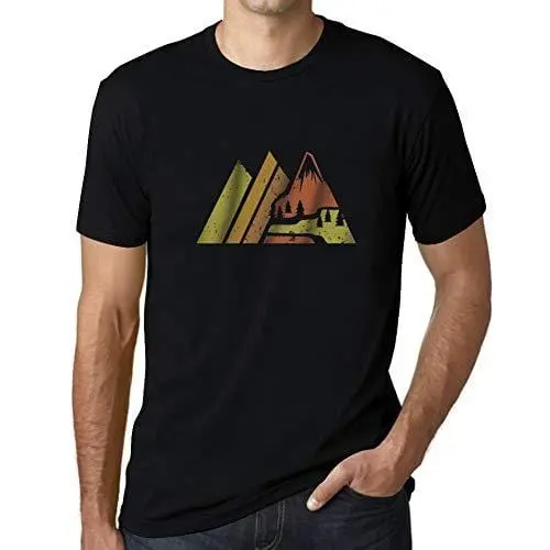Ultrabasic - Homme Graphique Montagne Rétro Écran Impression De Lettre Tee Shirt Cadeau Noir Profond 1