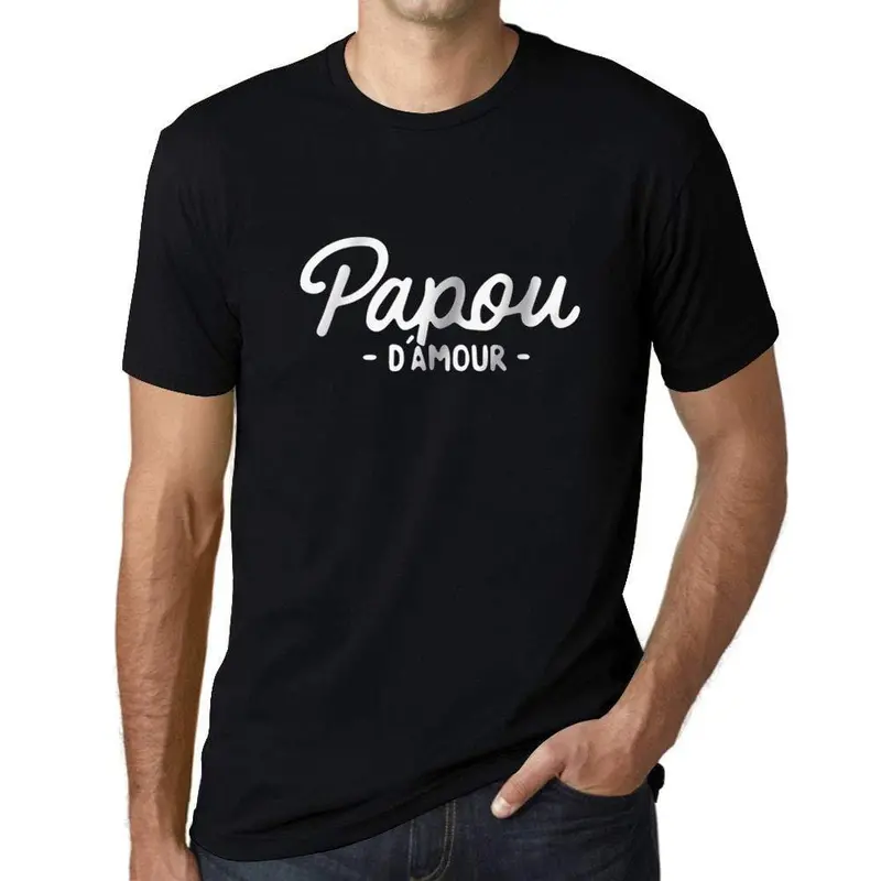 Ultrabasic - Homme Graphique Papou D'amour T-Shirt Marine Lettre 1