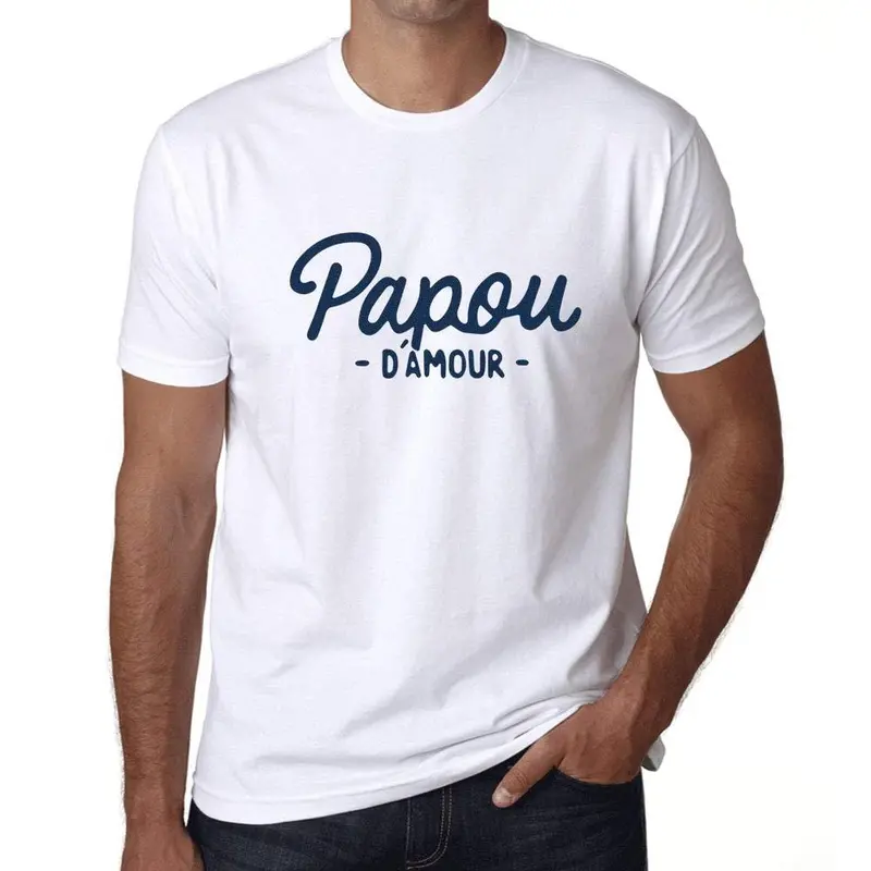 Ultrabasic - Homme Graphique Papou D'amour T-Shirt Marine Lettre 1