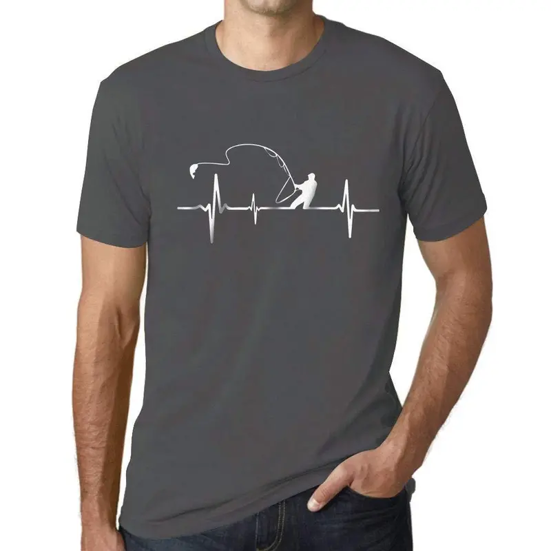 Ultrabasic - Homme Graphique Pêcheur Pulsation Imprimé Lettres Gris Souris 1