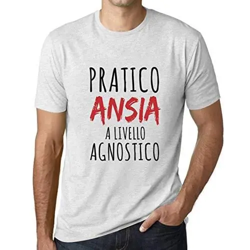 Ultrabasic - Homme Graphique Pratico Ansia Impression De Lettre Idée Cadeau Blanc Chiné 1