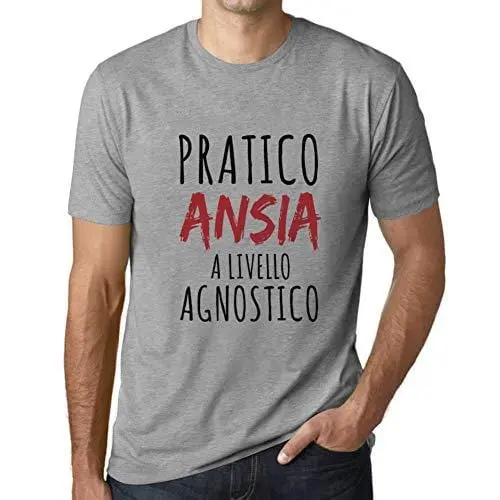 Ultrabasic - Homme Graphique Pratico Ansia Impression De Lettre Idée Cadeau Gris Chiné 1