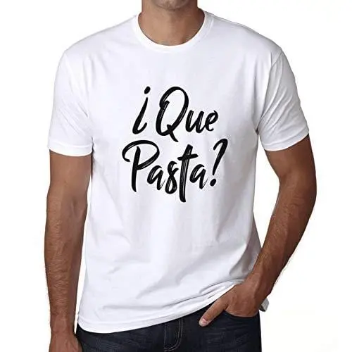 Ultrabasic - Homme Graphique Que Pasta T-Shirt Imprimé Lettres Blanco 1