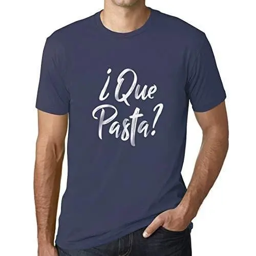Ultrabasic - Homme Graphique Que Pasta T-Shirt Imprimé Lettres Denim 1