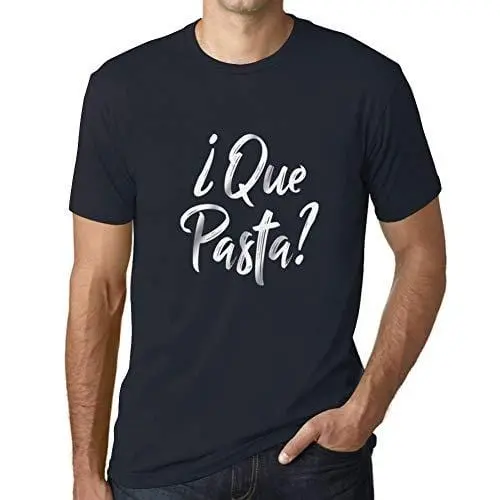 Ultrabasic - Homme Graphique Que Pasta T-Shirt Imprimé Lettres Marine 1