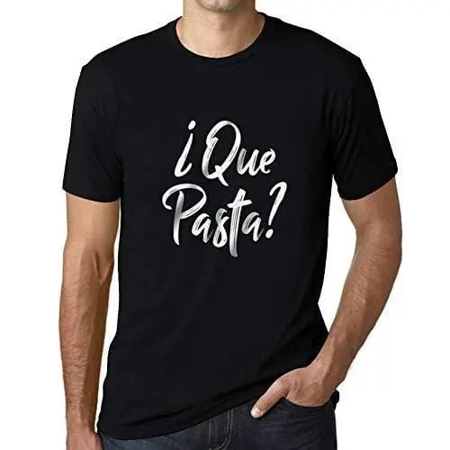 Ultrabasic - Homme Graphique Que Pasta T-Shirt Imprimé Lettres Noir Profond 1