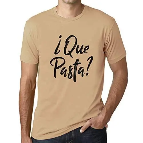 Ultrabasic - Homme Graphique Que Pasta T-Shirt Imprimé Lettres Sable 1
