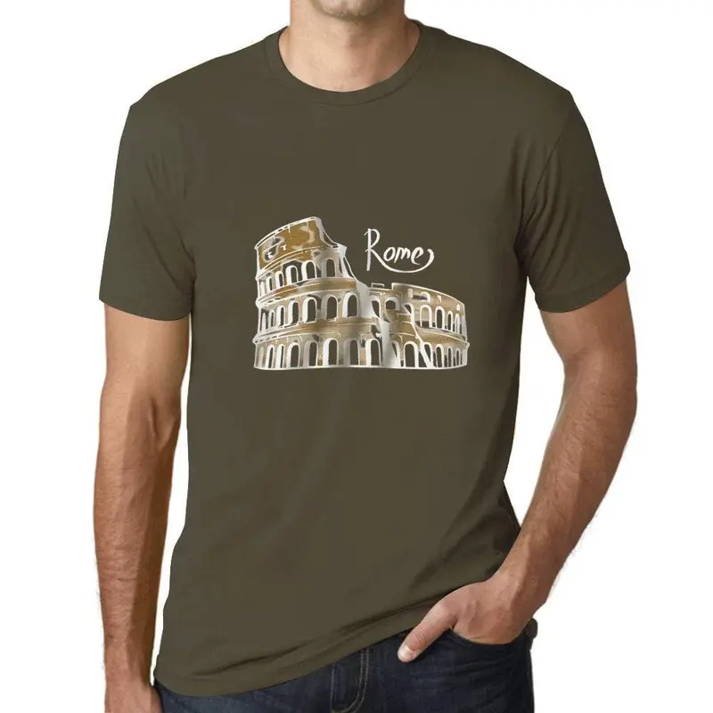 Ultrabasic - Homme Graphique Rome T-Shirt Imprimé Lettres Army 1