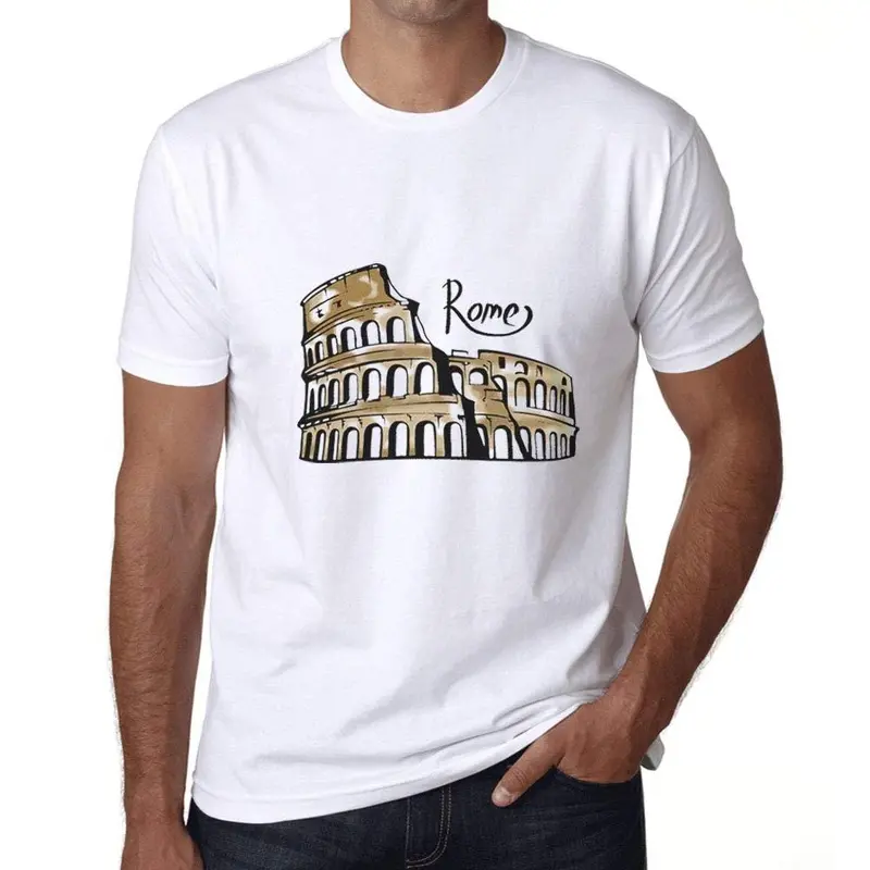 Ultrabasic - Homme Graphique Rome T-Shirt Imprimé Lettres Blanco 1