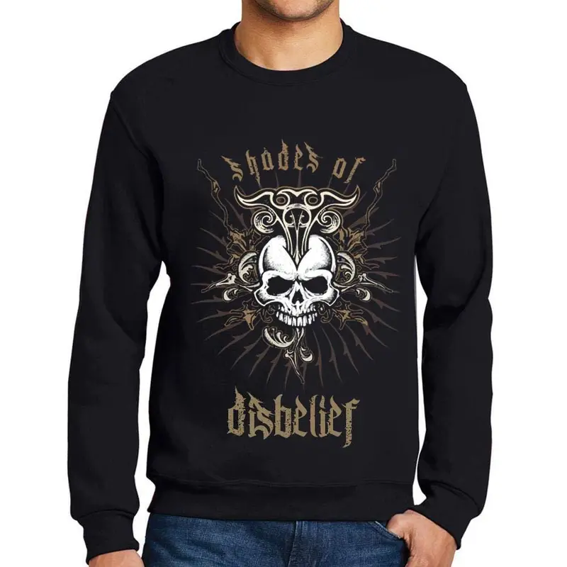 Ultrabasic - Homme Graphique Shades Of Disbelief T-Shirt Imprimé Lettres Noir Profond 1