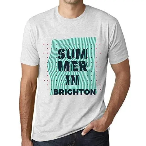 Ultrabasic - Homme Graphique Summer In Brighton Blanc Chiné 1