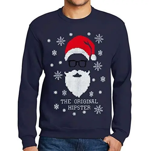 Ultrabasic - Homme Graphique The Original Hipster Sweatshirt Action De Grâces Xmas Cadeau Idées Tee French Marine 1