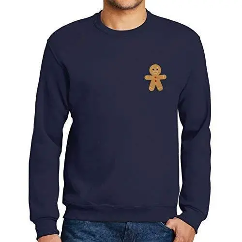 Ultrabasic - Homme Graphique Tlittle Biscuit Sweater Action De Grâces Xmas Cadeau Idées Tee French Marine 1