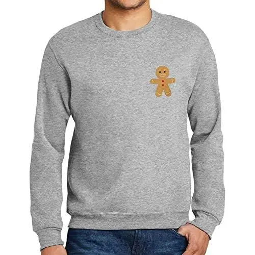 Ultrabasic - Homme Graphique Tlittle Biscuit Sweater Action De Grâces Xmas Cadeau Idées Tee Gris Chiné 1