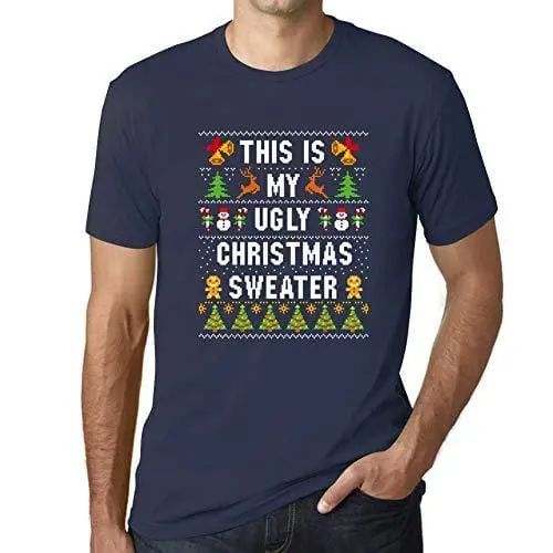 Ultrabasic - Homme Graphique Ugly Christmas Sweater Xmas Impression De Lettre Idée Noel Cadeau French Marine 1
