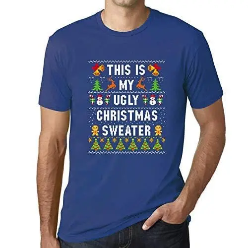 Ultrabasic - Homme Graphique Ugly Christmas Sweater Xmas Impression De Lettre Idée Noel Cadeau Royal 1