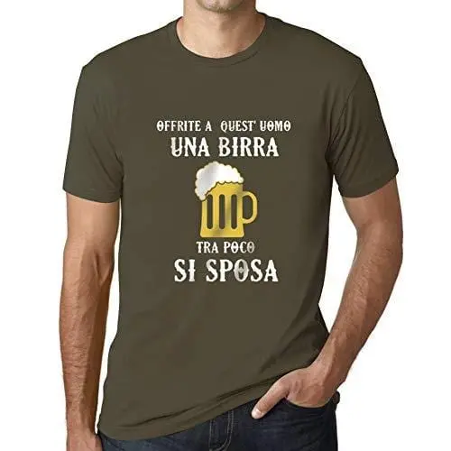 Ultrabasic - Homme Graphique Una Birra Tra Poco Si Sposa Impression De Lettre Tee Shirt Cadeau Army 1