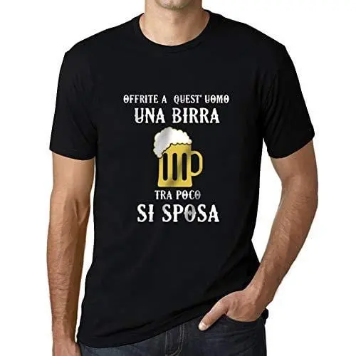 Ultrabasic - Homme Graphique Una Birra Tra Poco Si Sposa Impression De Lettre Tee Shirt Cadeau Noir Profond 1