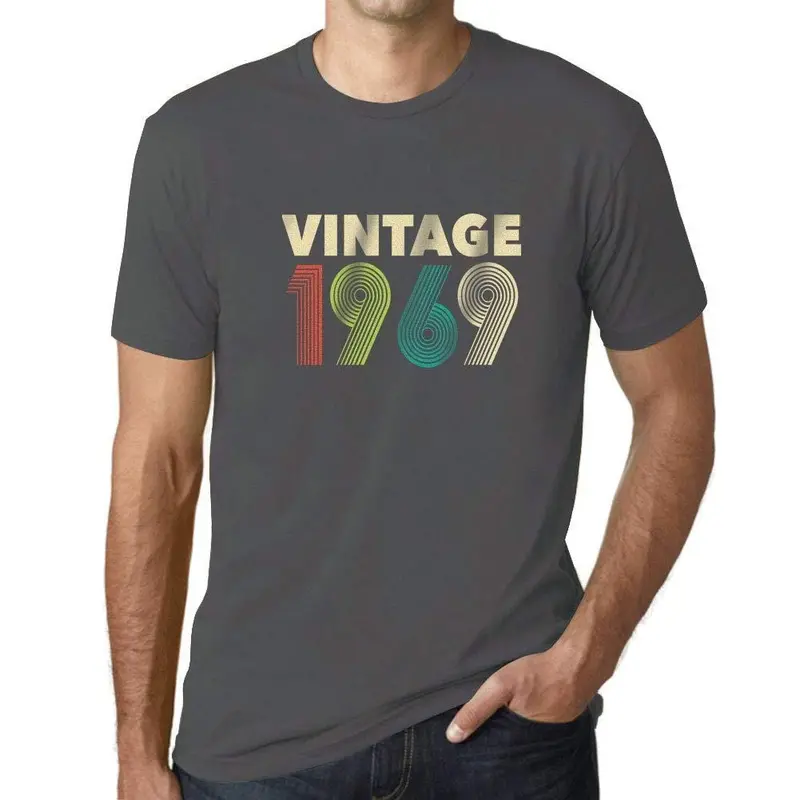 Ultrabasic - Homme Graphique Vintage 1969 Imprimé Nombres Gris Souris 1