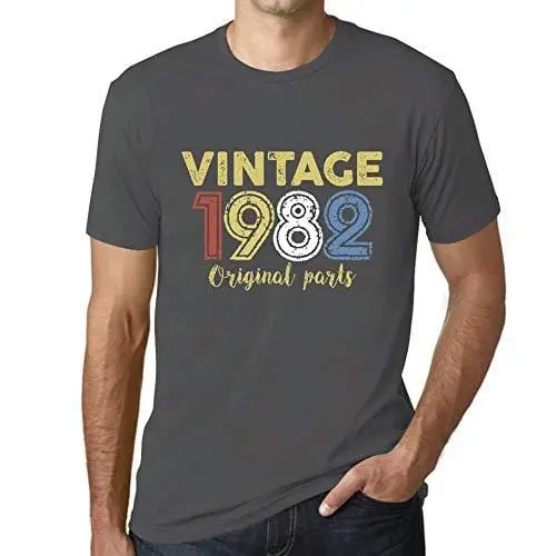 Ultrabasic - Homme Graphique Vintage 1982 T-Shirt Gris Souris 1