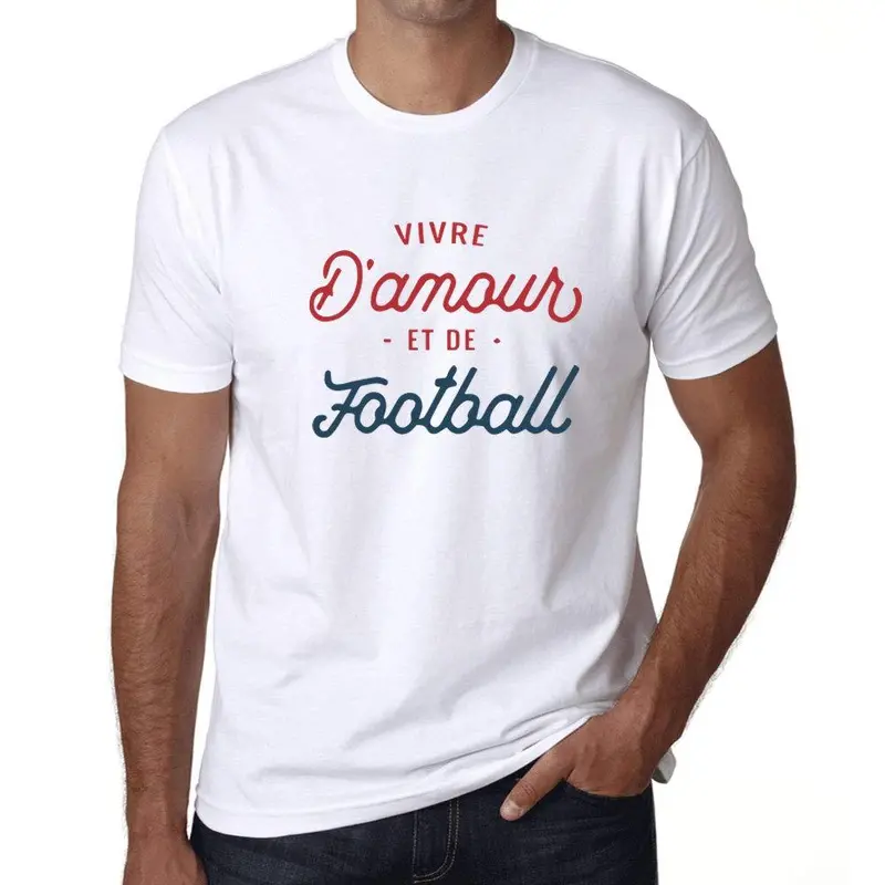 Ultrabasic - Homme Graphique Vivre D'amour Et De Football T-Shirt Imprimé Lettres Blanco 1