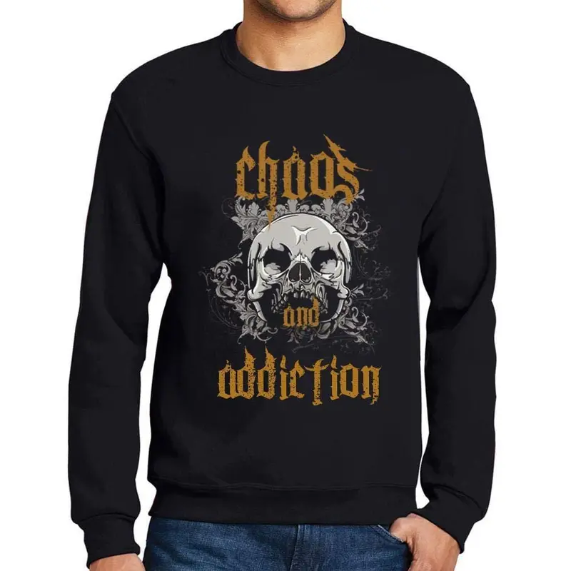Ultrabasic - Homme Imprimé Graphique Sweat-Shirt Chaos And Addiction Noir Profond 1