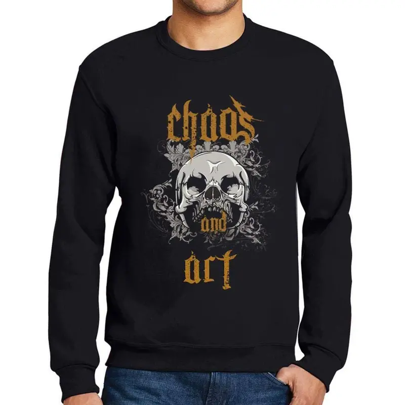 Ultrabasic - Homme Imprimé Graphique Sweat-Shirt Chaos And Art Noir Profond 1