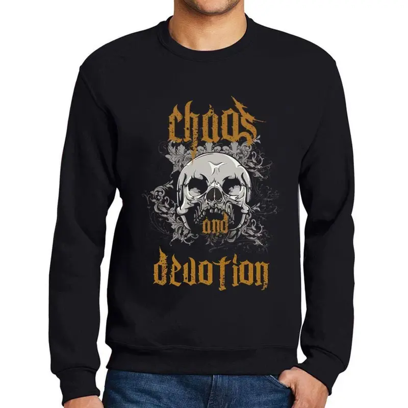 Ultrabasic - Homme Imprimé Graphique Sweat-Shirt Chaos And Devotion Noir Profond 1