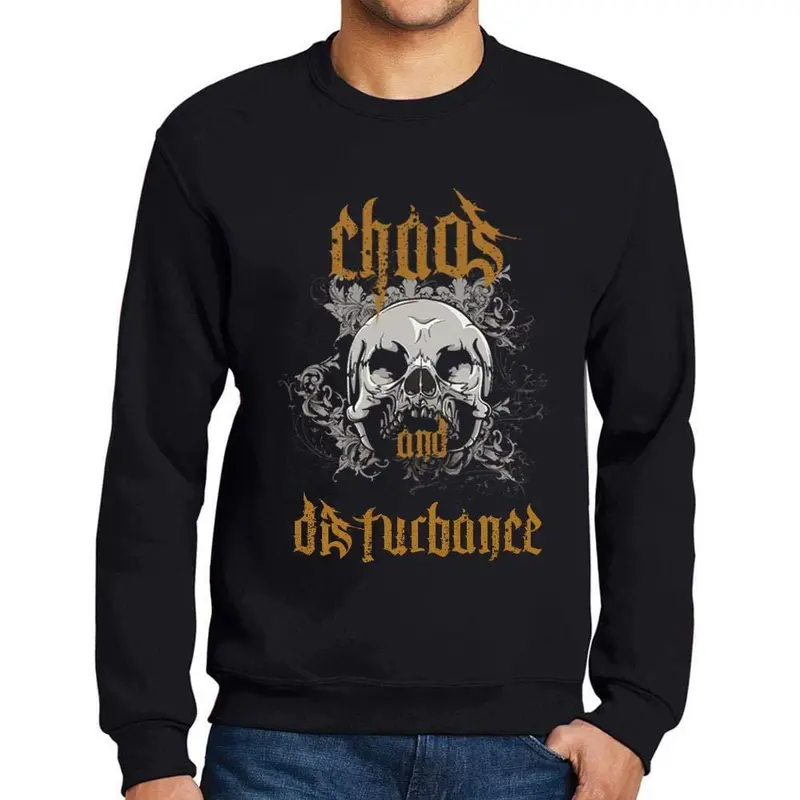 Ultrabasic - Homme Imprimé Graphique Sweat-Shirt Chaos And Disturbance Noir Profond 1