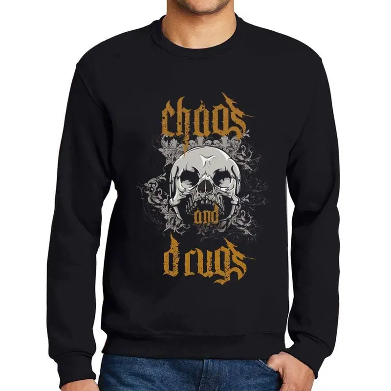 Ultrabasic - Homme Imprimé Graphique Sweat-Shirt Chaos And Drugs Noir Profond 1