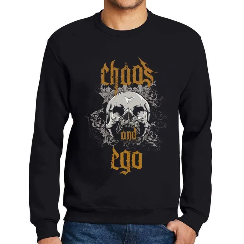 Ultrabasic - Homme Imprimé Graphique Sweat-Shirt Chaos And Ego Noir Profond 1