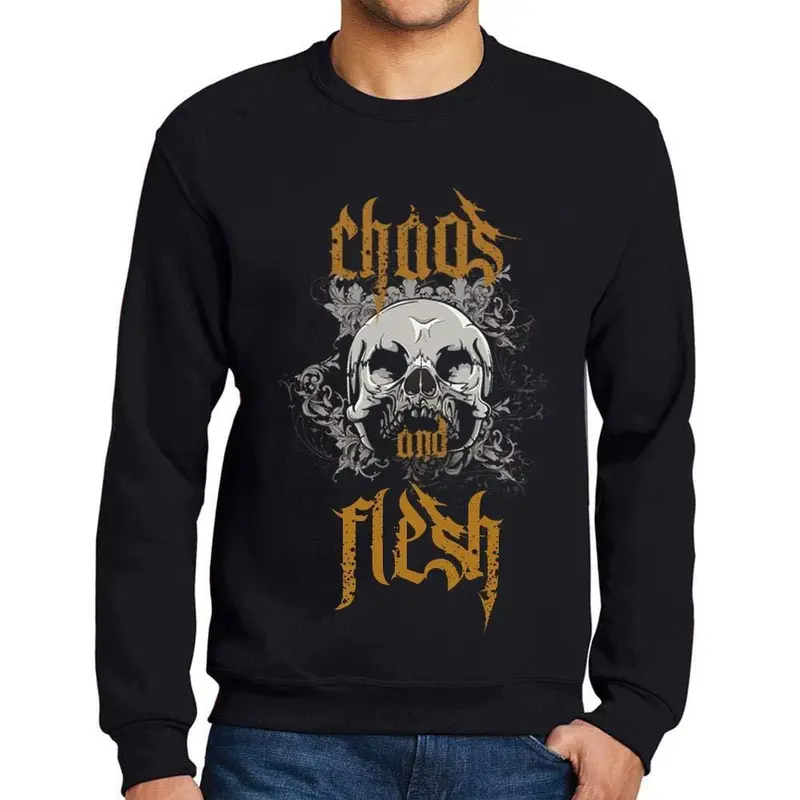 Ultrabasic - Homme Imprimé Graphique Sweat-Shirt Chaos And Flesh Noir Profond 1