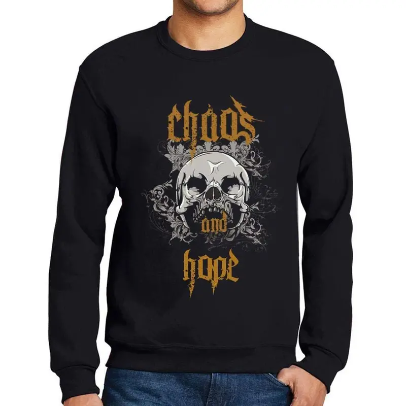 Ultrabasic - Homme Imprimé Graphique Sweat-Shirt Chaos And Hope Noir Profond 1