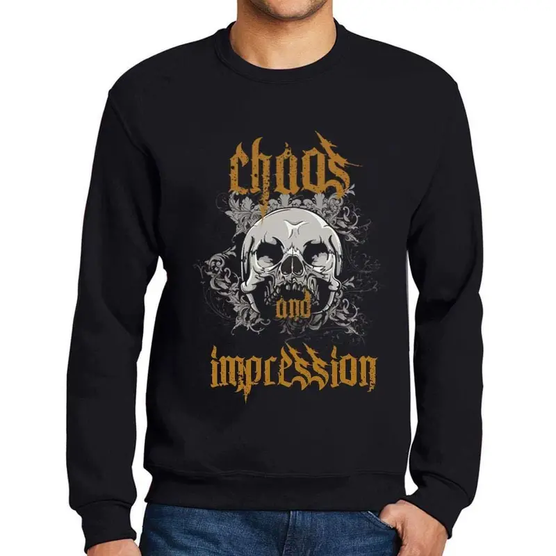 Ultrabasic - Homme Imprimé Graphique Sweat-Shirt Chaos And Impression Noir Profond 1