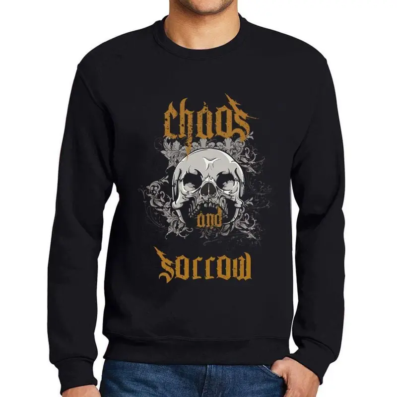 Ultrabasic - Homme Imprimé Graphique Sweat-Shirt Chaos And Sorrow Noir Profond 1