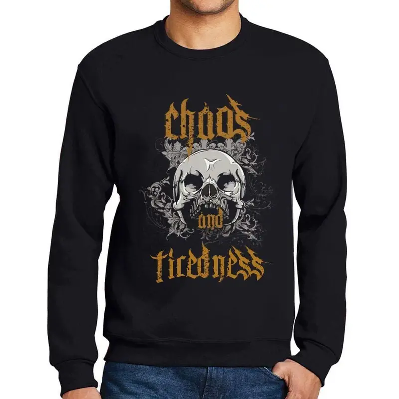 Ultrabasic - Homme Imprimé Graphique Sweat-Shirt Chaos And Tiredness Noir Profond 1