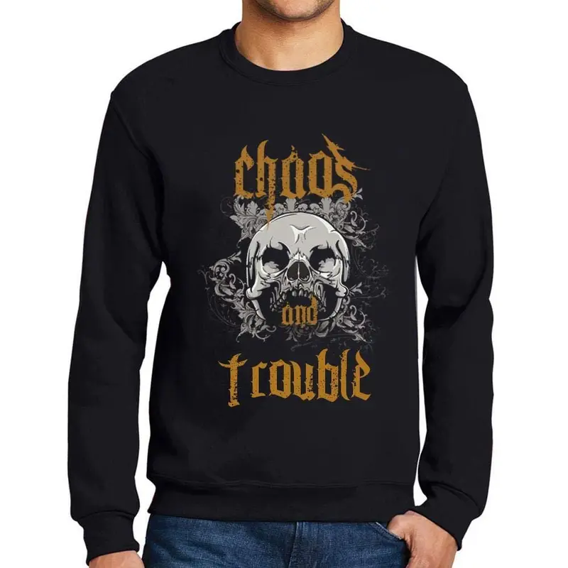 Ultrabasic - Homme Imprimé Graphique Sweat-Shirt Chaos And Trouble Noir Profond 1