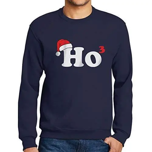 Ultrabasic - Homme Imprimé Graphique Sweat-Shirt Chapeau De Père Noël Pull De Noel Idées Cadeaux French Marine 1