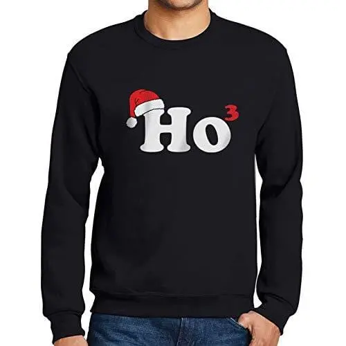Ultrabasic - Homme Imprimé Graphique Sweat-Shirt Chapeau De Père Noël Pull De Noel Idées Cadeaux Noir Profond 1