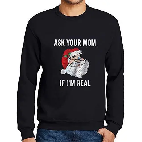 Ultrabasic - Homme Imprimé Graphique Sweat-Shirt Funny Santa Christmas Xmas Gift Ideas Noir Profond 1