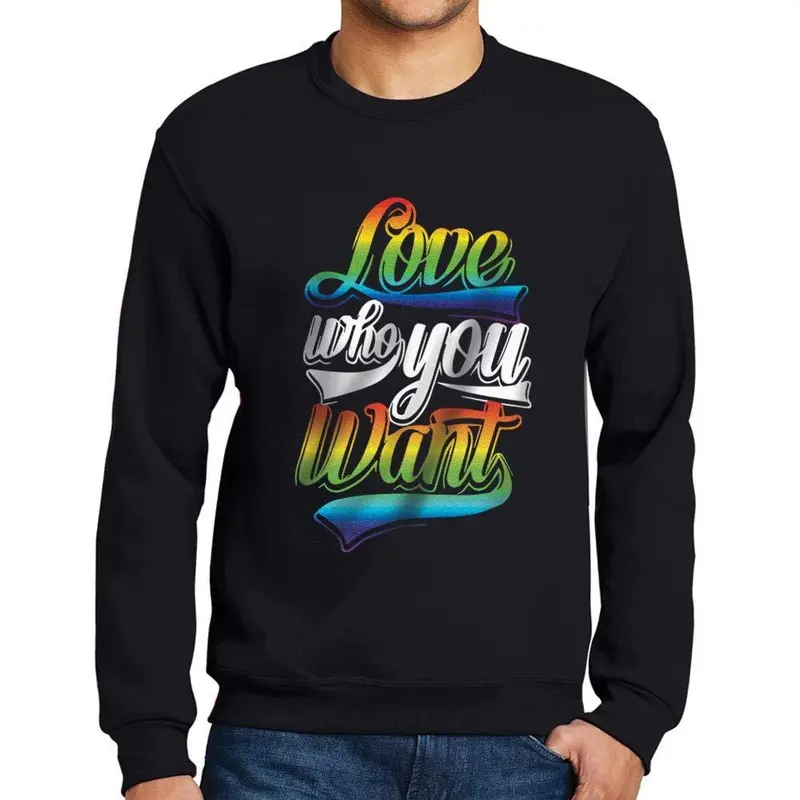 Ultrabasic Homme Imprimé Graphique Sweat-Shirt Lgbt Love Who You Want Noir Profond 1