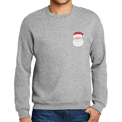 Ultrabasic - Homme Imprimé Graphique Sweat-Shirt Père Noël Cadeau Imprimé Manche Longue Tee-Shirt Gris Chiné 1