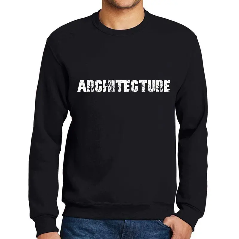 Ultrabasic Homme Imprimé Graphique Sweat-Shirt Popular Words Architecture Noir Profond 1