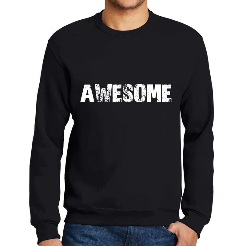 Ultrabasic Homme Imprimé Graphique Sweat-Shirt Popular Words Awesome Noir Profond 1